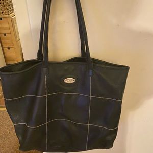 Furla Black Leather Document Bag